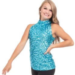 Alexandra Mock Neck Sequin Tank