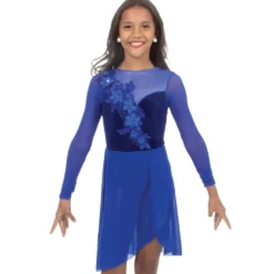Alexandra Velvet Long Sleeve Skirted Leotard
