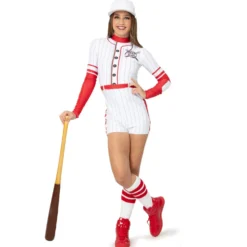 Baseball Strike Out Pin Stripe Biketard