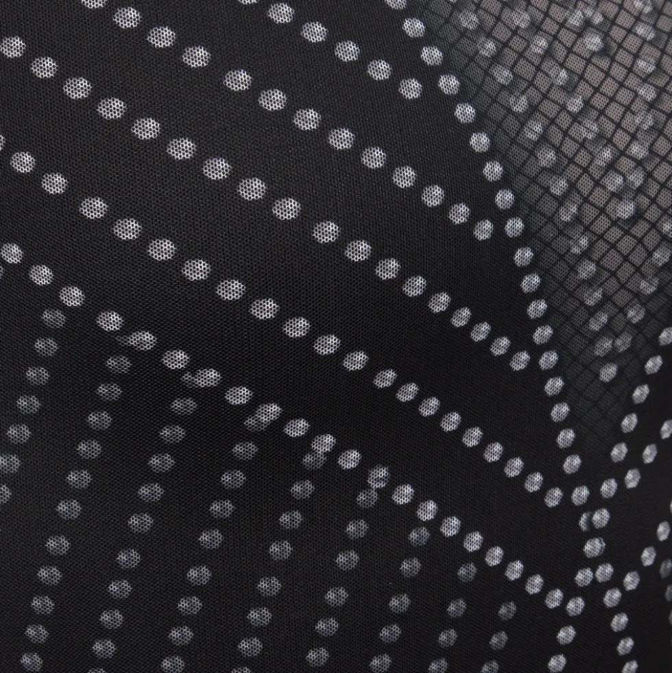 Black Studs Mesh Unitard