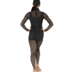 Black Studs Mesh Unitard