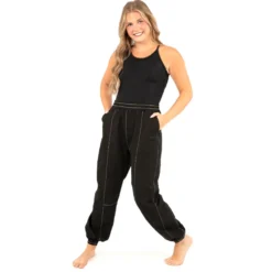 Contrast Stitch Elastic Joggers