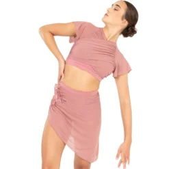 Flutter Sleeve Performance Crop Top