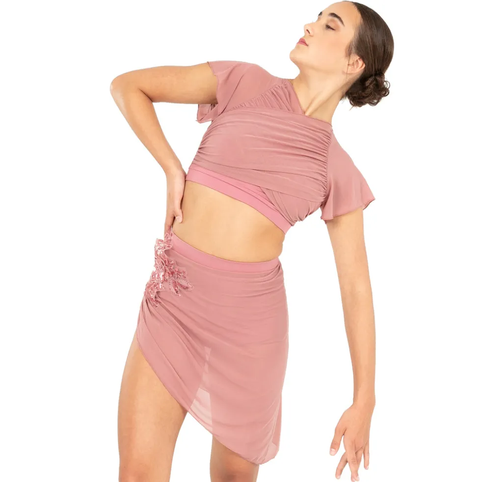 Flutter Sleeve Performance Crop Top