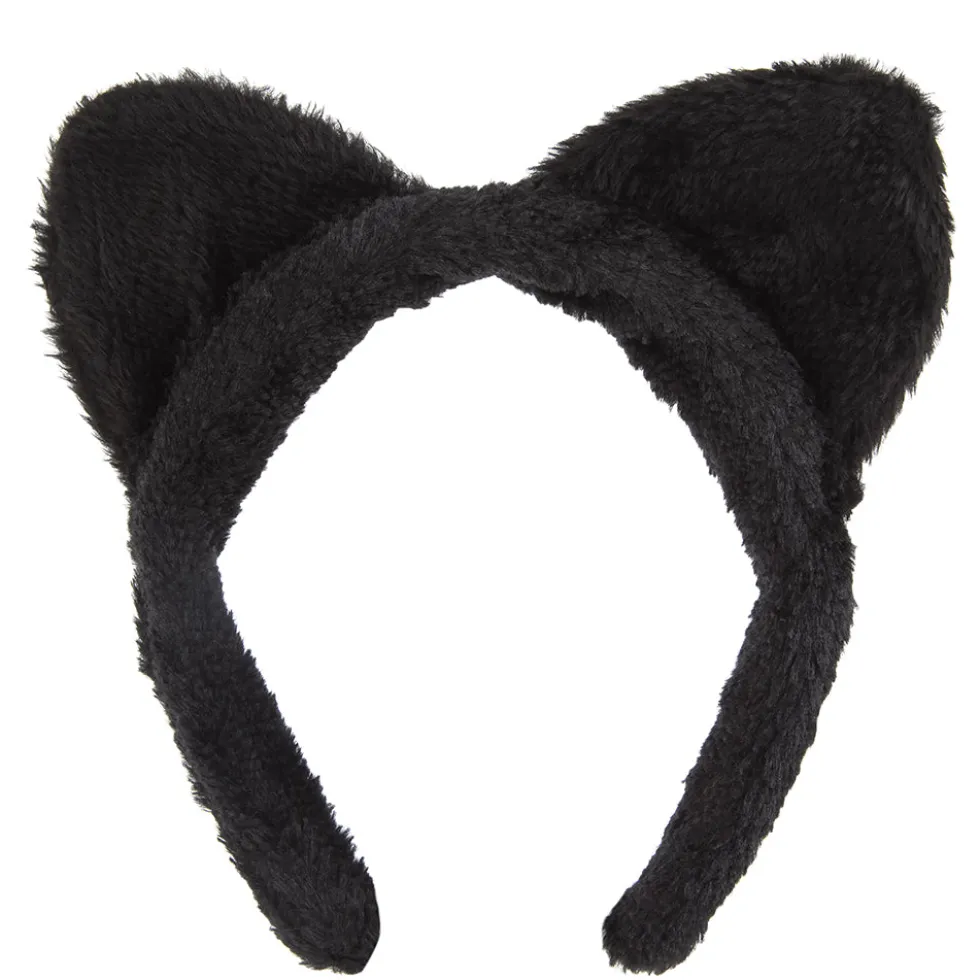 Furry Cat Ears Black One Size