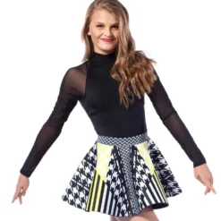 Houndstooth Neoprene Skater Skirt