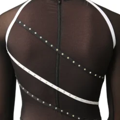I Will Survive Colorblock Mesh Long Sleeve Leotard