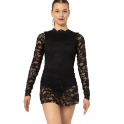 Lace Long Sleeve Scoopneck Dress