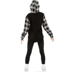 Long Sleeve Hooded Plaid Shirt