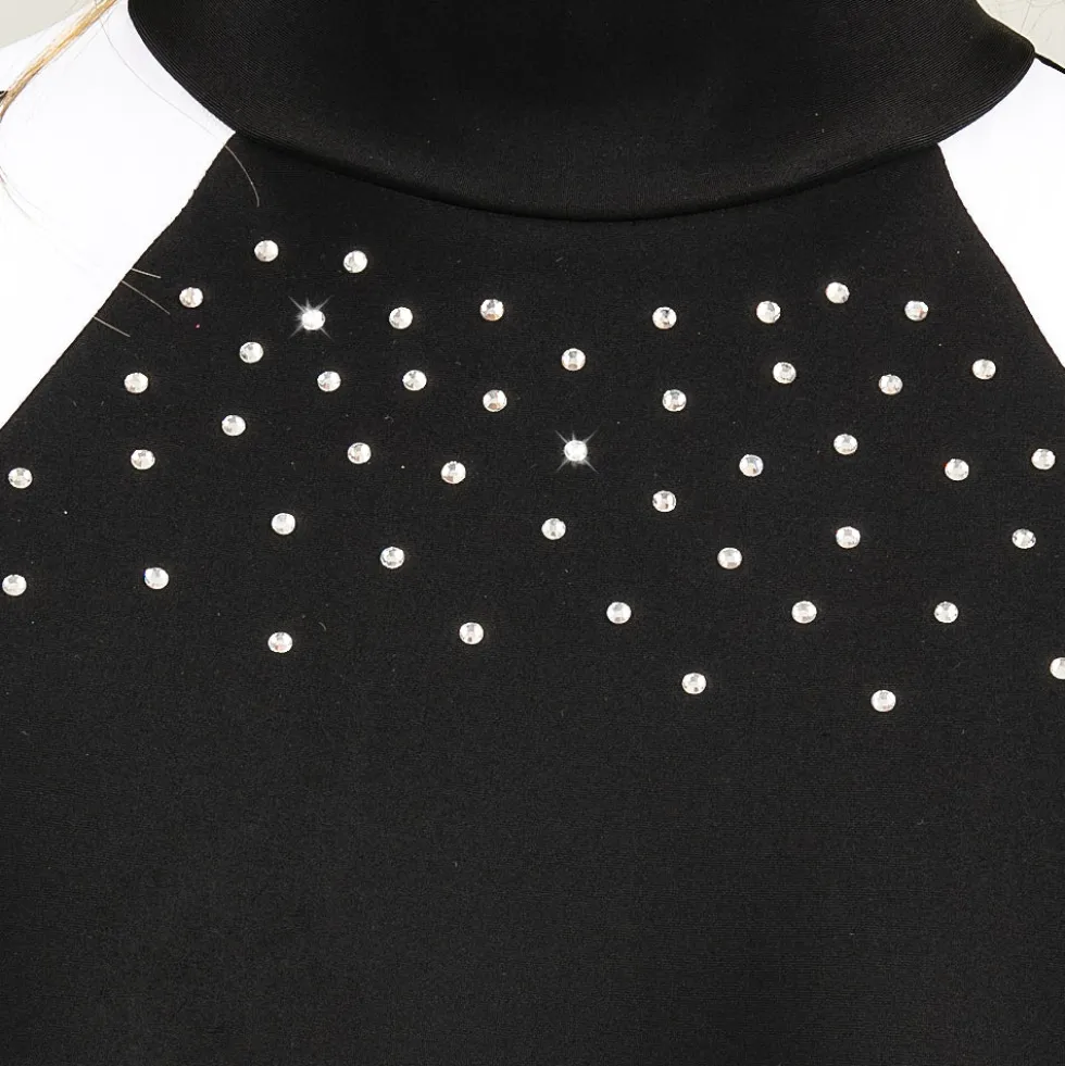 Long Sleeve Metallic Rhinestone Leotard