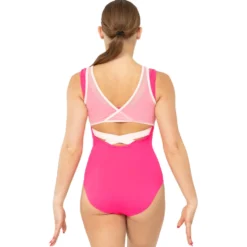 Mesh Overlay Cross Back Leotard