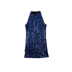 Mock Neck Sleeveless Two Tone Tunic Dress