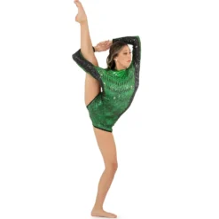 No Limit Long Sleeve Sequin Biketard