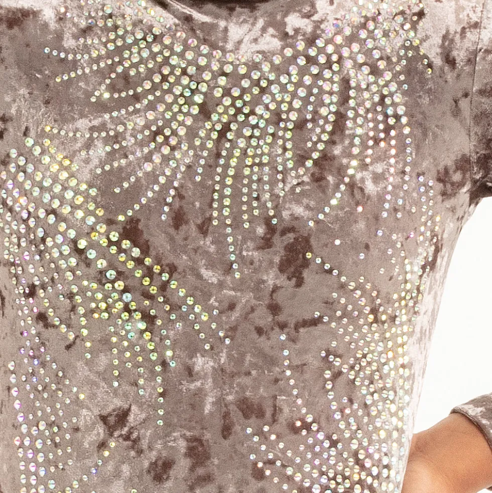 Now I Know Velvet Rhinestone Leotard