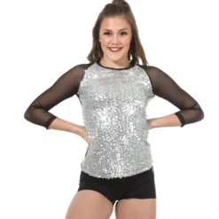 Performance 3/4 Sequin Top