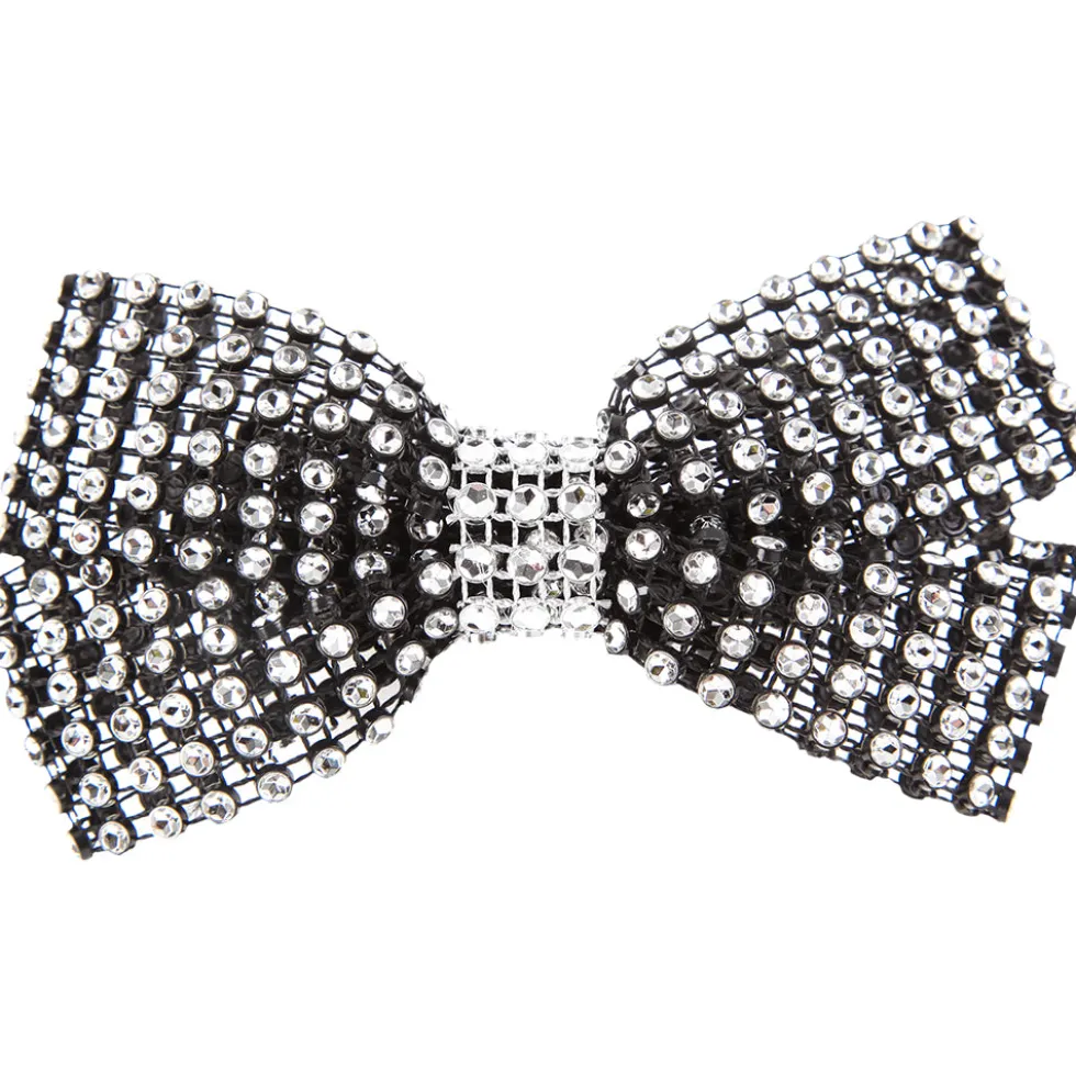 Rhinestone Bow with Contrast Trim