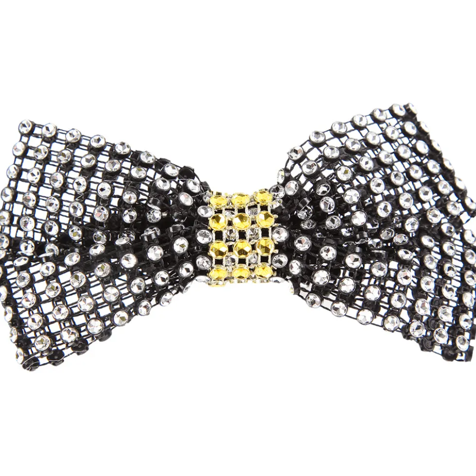 Rhinestone Bow with Contrast Trim