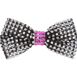 Rhinestone Bow with Contrast Trim