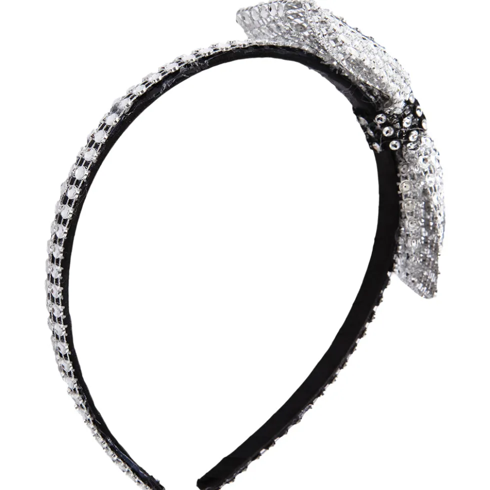 Rhinestone Headband with Contrast Trim