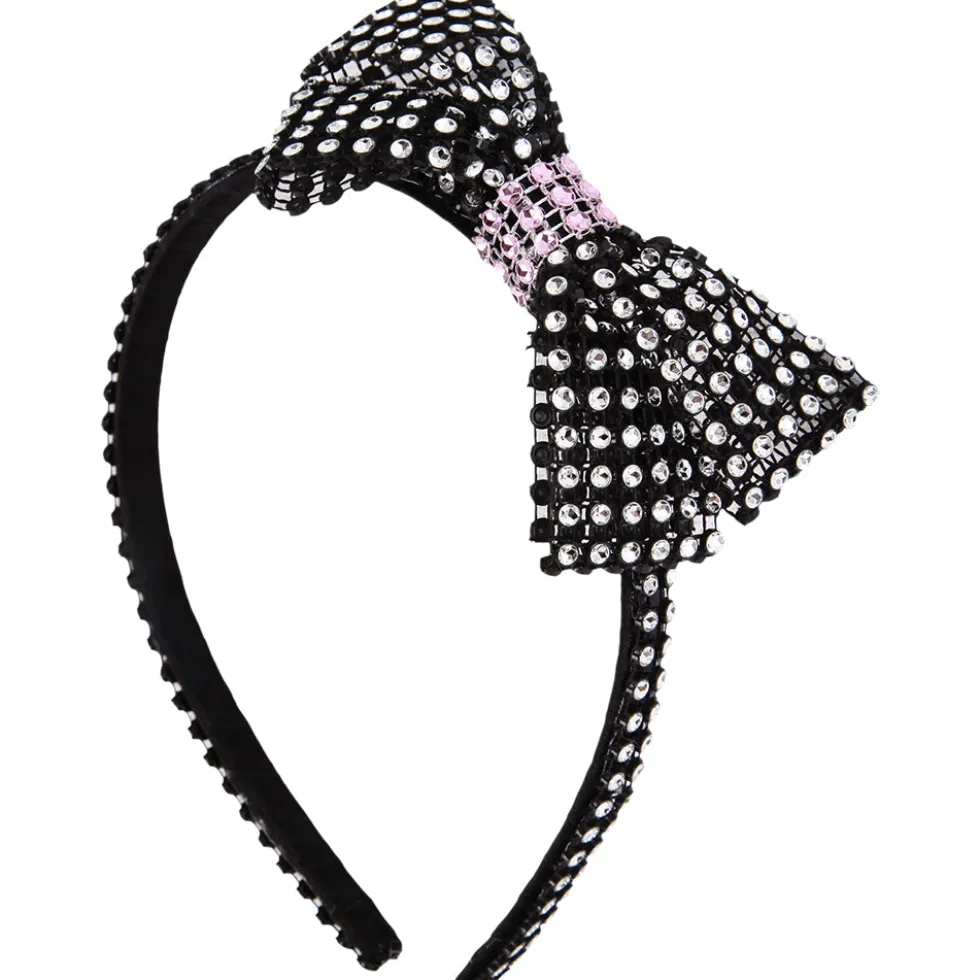 Rhinestone Headband with Contrast Trim