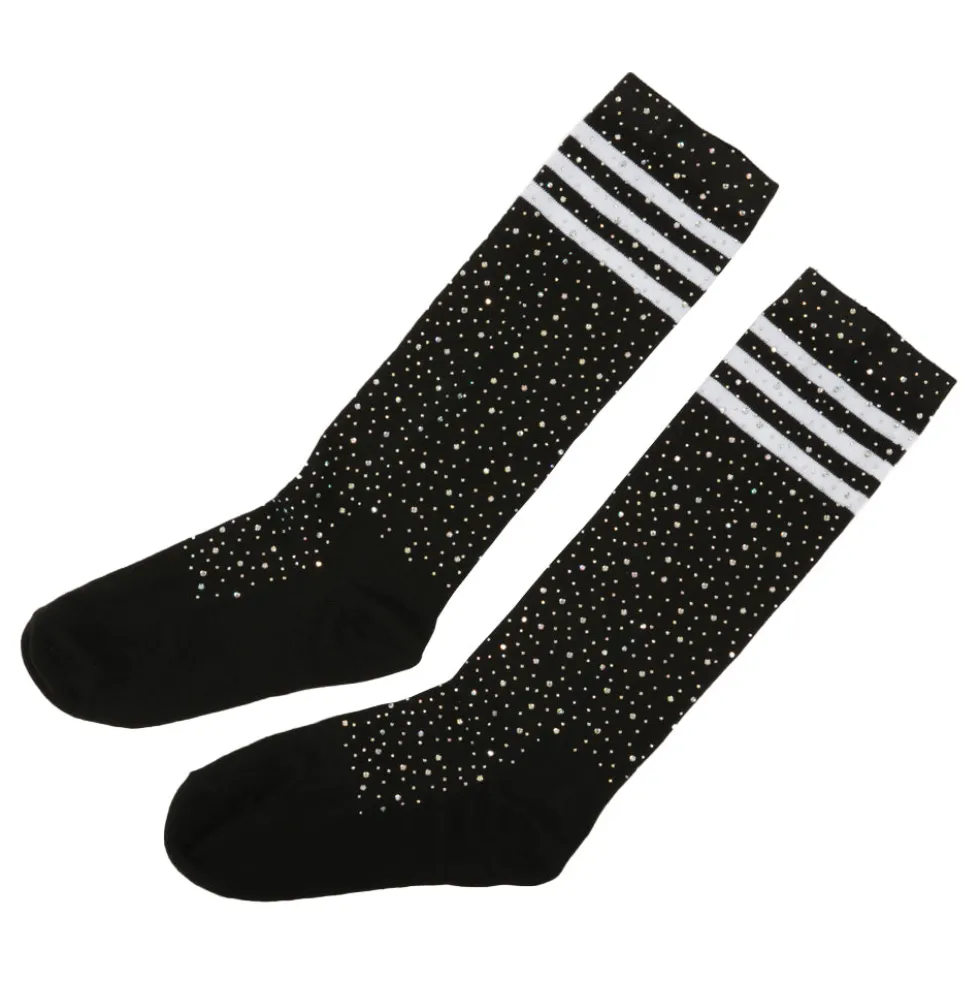 Rhinestone Stripe Socks