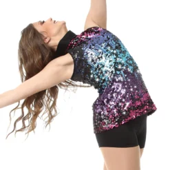 Sequin Mockneck Tunic Tank