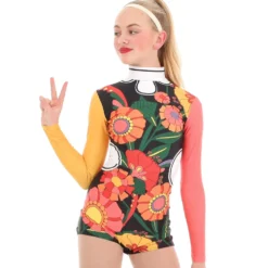 60's Flower Child Biketard