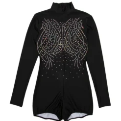 Shine On Rhinestone Long Sleeve Biketard