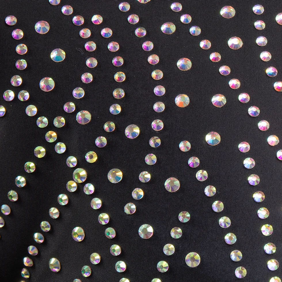 Shine On Rhinestone Long Sleeve Biketard