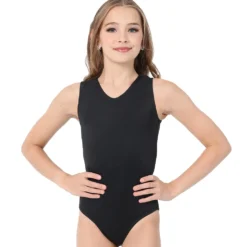 V-Neck Mesh Keyhole Leotard