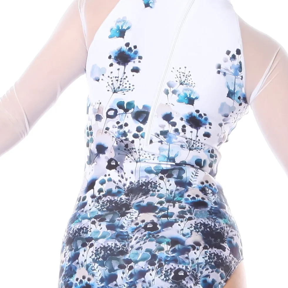 Watercolor Floral Mesh Leotard