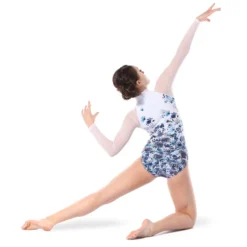 Watercolor Floral Mesh Leotard