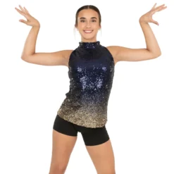 Youth Alexandra Ombre Mock Neck Tank
