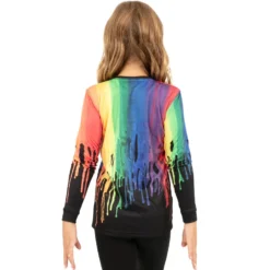 Youth Colorful Paint Drip Long Sleeve Tee