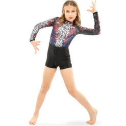 Youth Floral Sequin Biketard