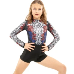 Youth Floral Sequin Biketard