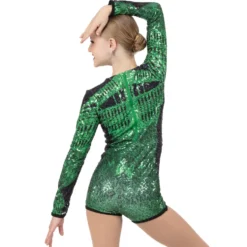 Youth No Limit Long Sleeve Sequin Biketard