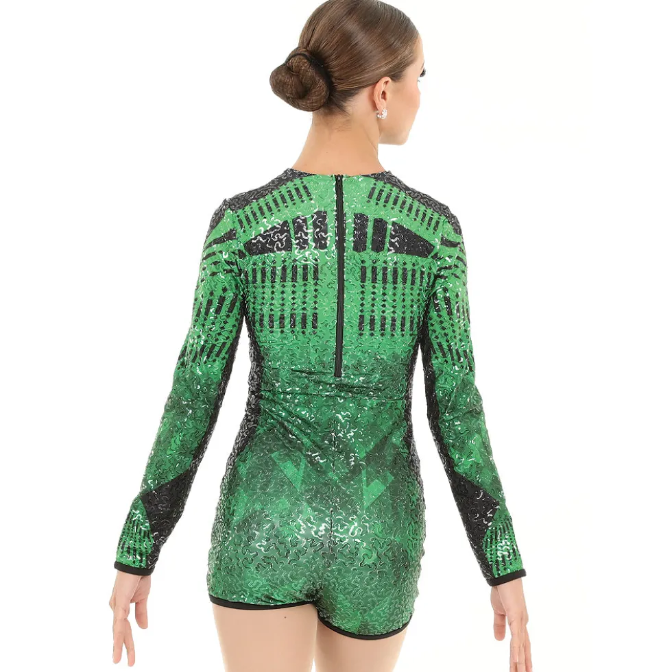 Youth No Limit Long Sleeve Sequin Biketard