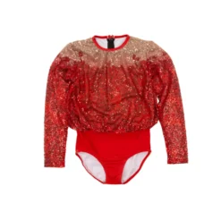 Youth Sequin Billowed Long Sleeve Floral Leotard