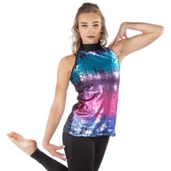 Youth Sequin Mockneck Tunic Tank