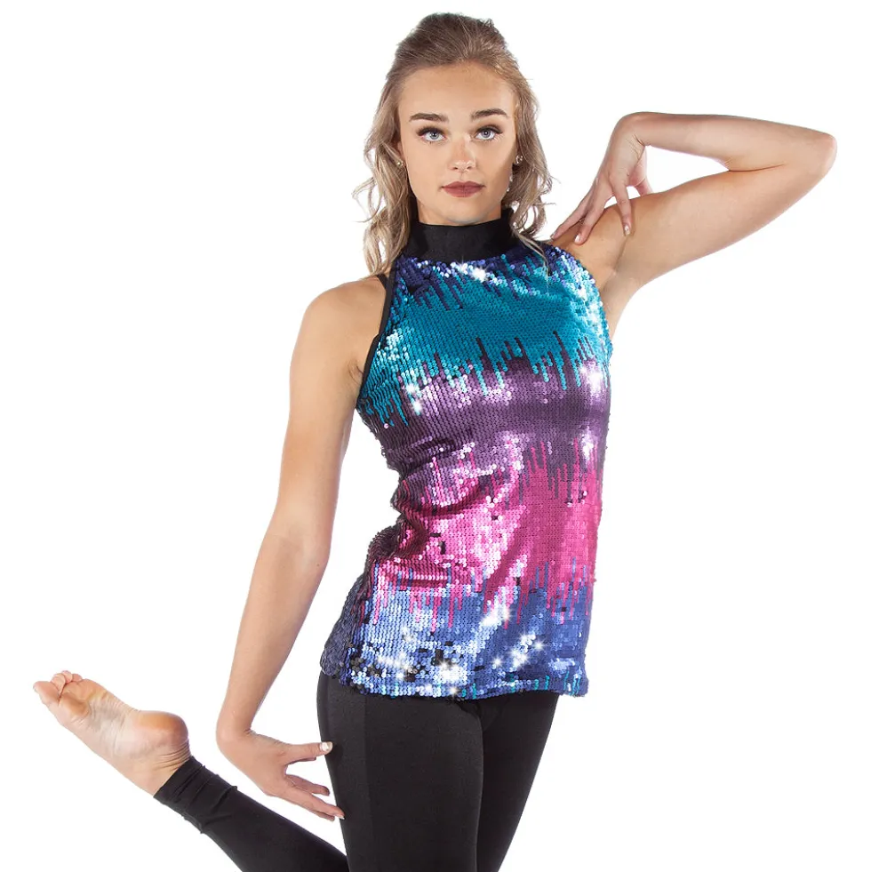 Youth Sequin Mockneck Tunic Tank