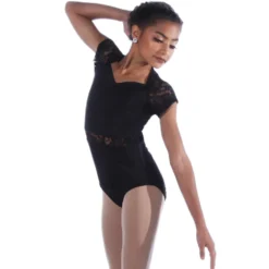 Youth Sweetheart Lace Cap Sleeve Dance Leotard